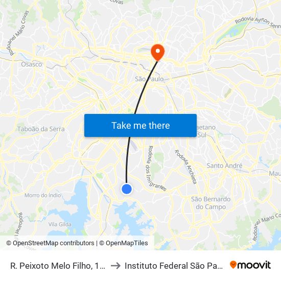 R. Peixoto Melo Filho, 107 to Instituto Federal São Paulo map