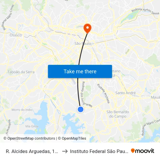 R. Alcides Arguedas, 124 to Instituto Federal São Paulo map