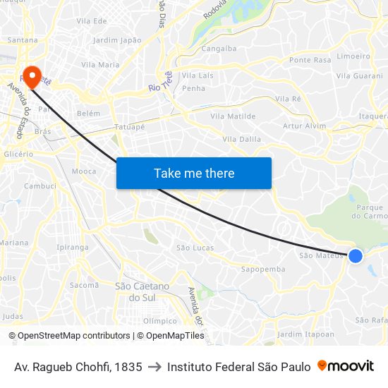 Av. Ragueb Chohfi, 1835 to Instituto Federal São Paulo map