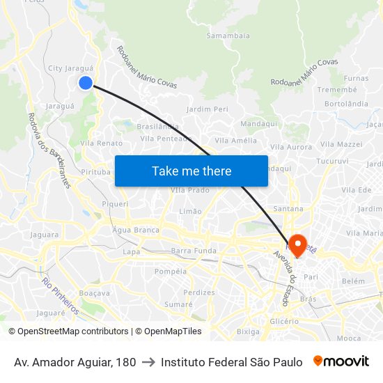 Av. Amador Aguiar, 180 to Instituto Federal São Paulo map