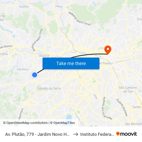 Av. Plutão, 779 - Jardim Novo Horizonte, Carapicuíba to Instituto Federal São Paulo map