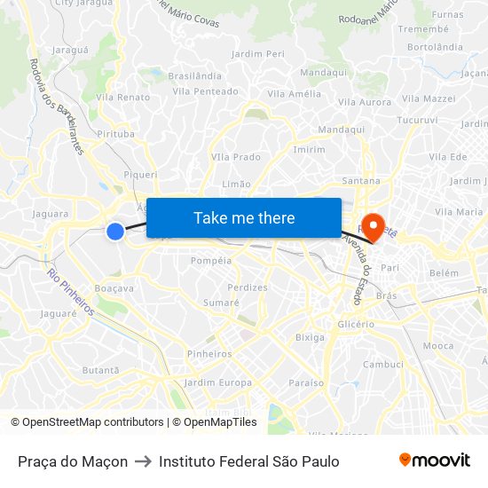 Praça do Maçon to Instituto Federal São Paulo map