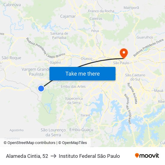 Alameda Cintia, 52 to Instituto Federal São Paulo map