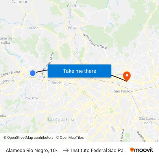 Alameda Rio Negro, 10-18 to Instituto Federal São Paulo map