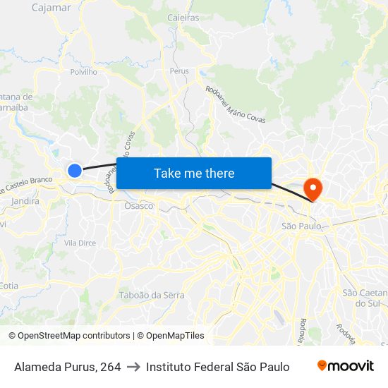 Alameda Purus, 264 to Instituto Federal São Paulo map