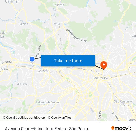 Avenida Ceci to Instituto Federal São Paulo map