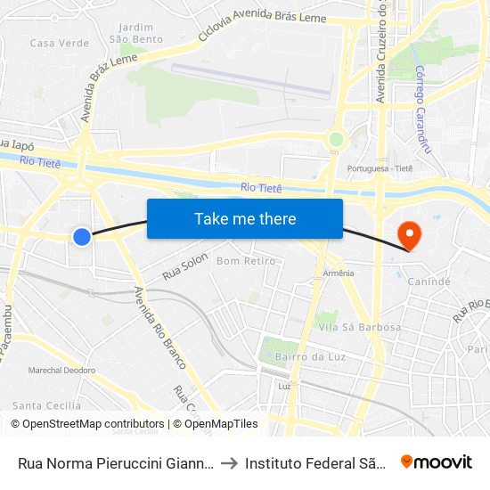 Rua Norma Pieruccini Giannotti 346 to Instituto Federal São Paulo map