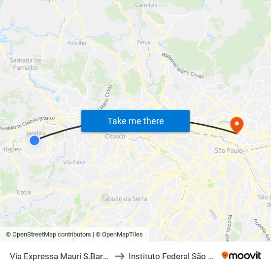 Via Expressa Mauri S.Barufi 41 to Instituto Federal São Paulo map