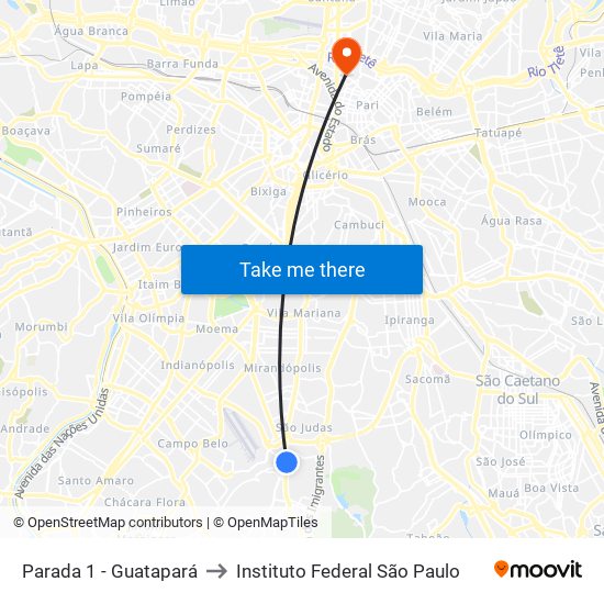 Parada 1 - Guatapará to Instituto Federal São Paulo map