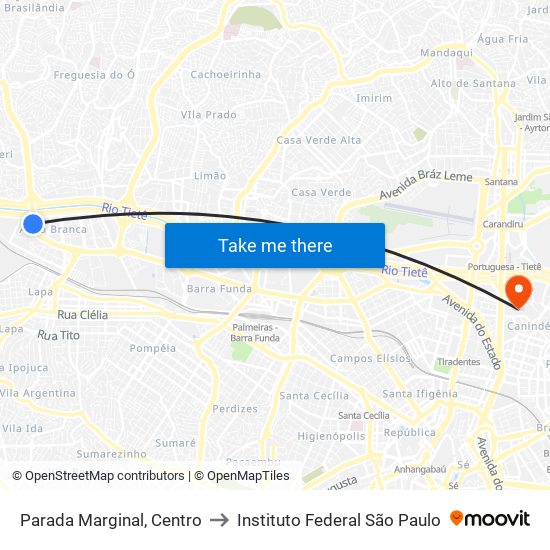Avenida Ermano Marchetti - Parada Marginal, Sentido Centro to Instituto Federal São Paulo map