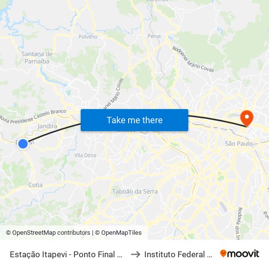 Estação Itapevi - Ponto Final Amador Bueno to Instituto Federal São Paulo map