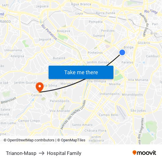 Trianon-Masp to Hospital Family map