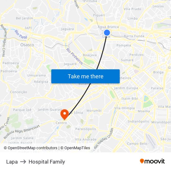 Lapa to Hospital Family map