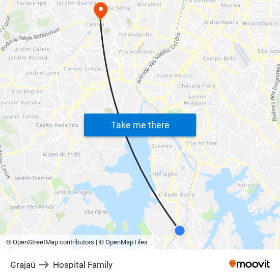 Grajaú to Hospital Family map