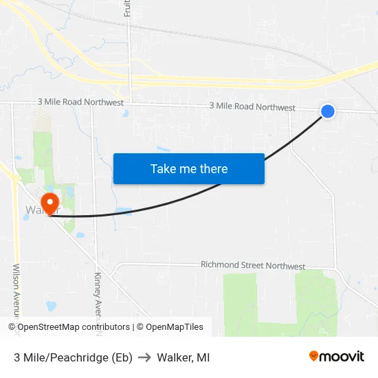 3 Mile/Peachridge (Eb) to Walker, MI map