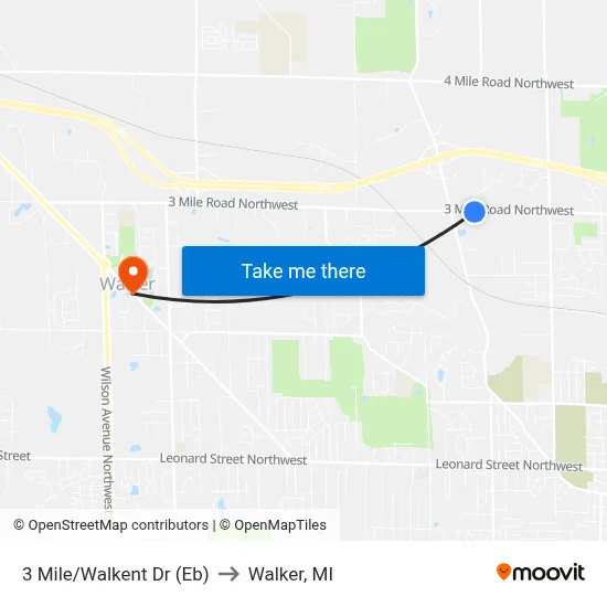 3 Mile/Walkent Dr (Eb) to Walker, MI map