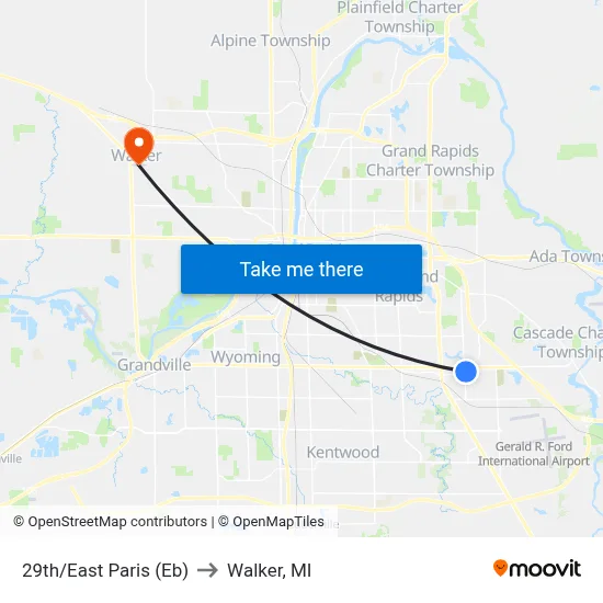 29th/East Paris (Eb) to Walker, MI map