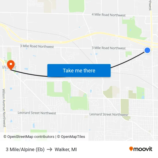 3 Mile/Alpine (Eb) to Walker, MI map