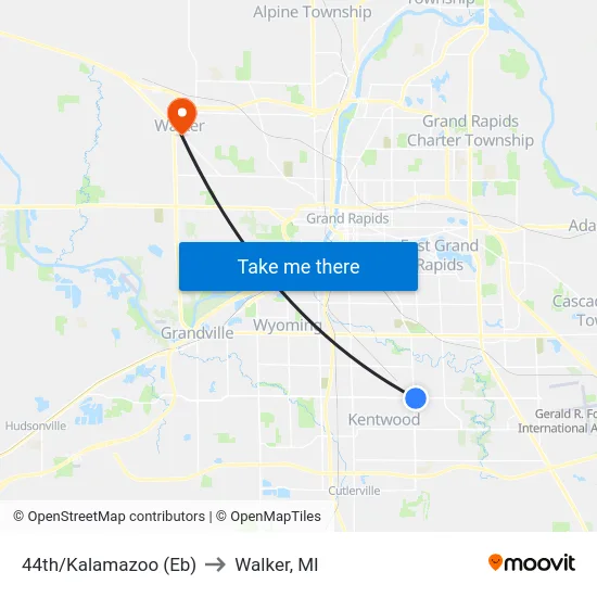 44th/Kalamazoo (Eb) to Walker, MI map