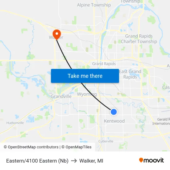 Eastern/4100 Eastern (Nb) to Walker, MI map