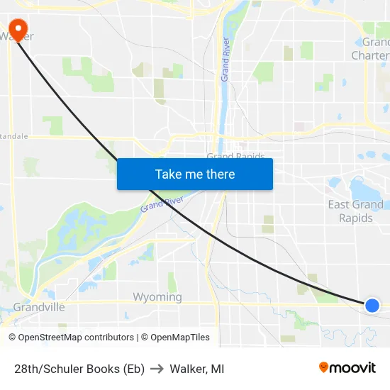 28th/Schuler Books (Eb) to Walker, MI map