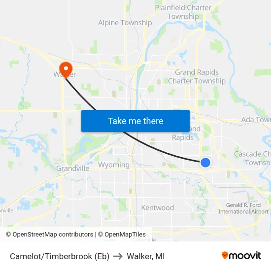 Camelot/Timberbrook (Eb) to Walker, MI map