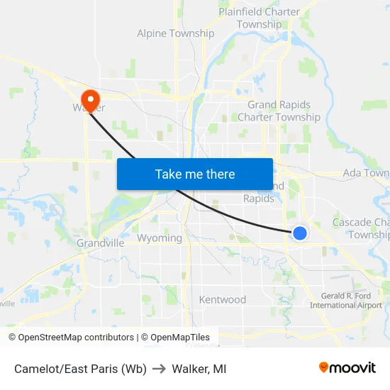 Camelot/East Paris (Wb) to Walker, MI map