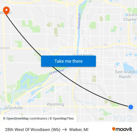28th West Of Woodlawn (Wb) to Walker, MI map
