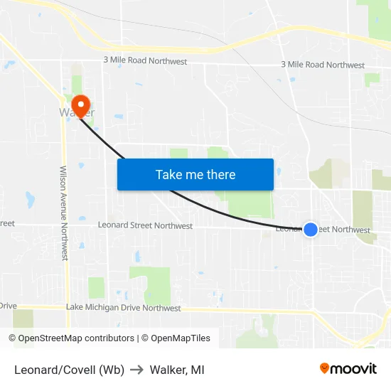 Leonard/Covell (Wb) to Walker, MI map