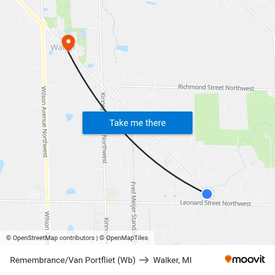 Remembrance/Van Portfliet (Wb) to Walker, MI map