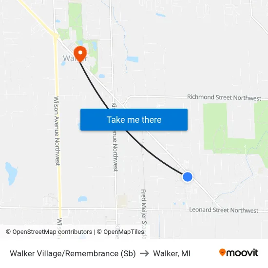 Walker Village/Remembrance (Sb) to Walker, MI map