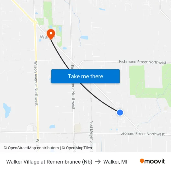 Walker Village at Remembrance (Nb) to Walker, MI map