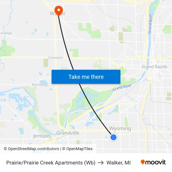 Prairie/Prairie Creek Apartments (Wb) to Walker, MI map