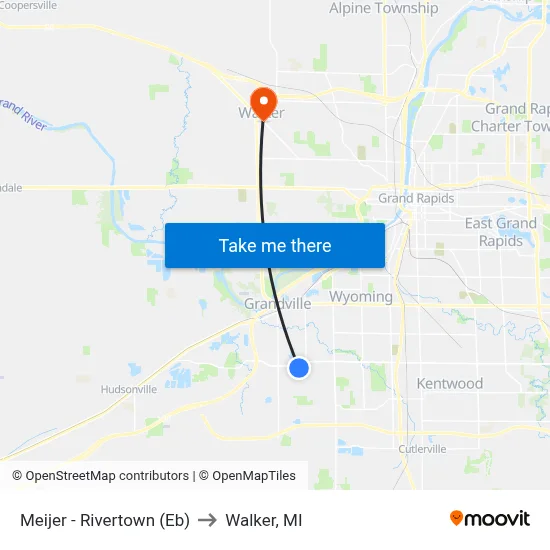 Meijer - Rivertown (Eb) to Walker, MI map