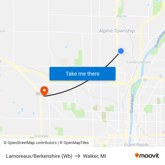 Lamoreaux/Berkenshire (Wb) to Walker, MI map