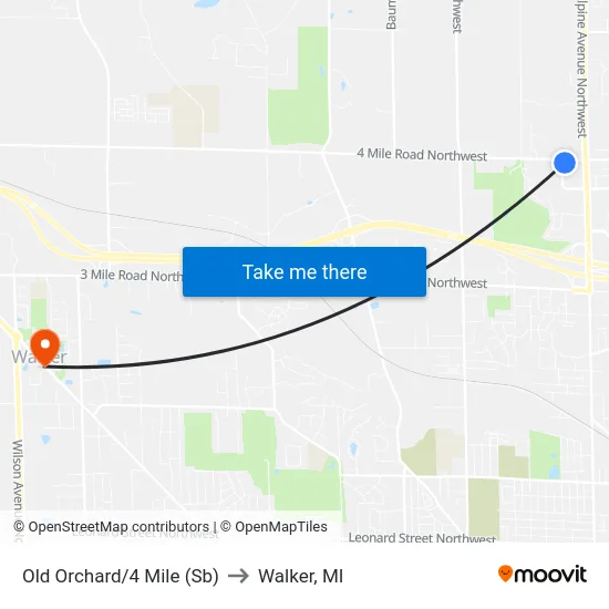Old Orchard/4 Mile (Sb) to Walker, MI map