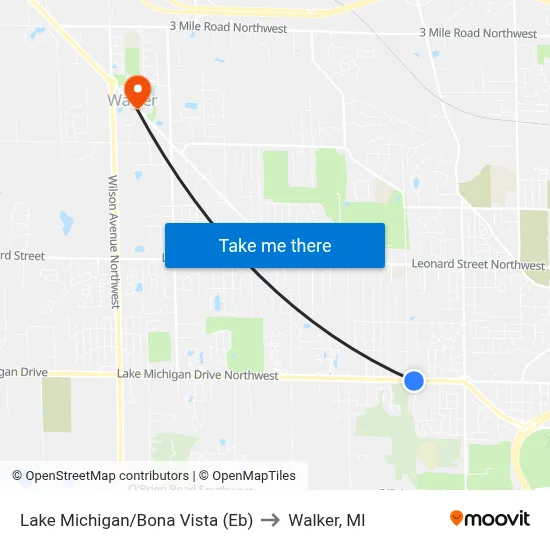 Lake Michigan/Bona Vista (Eb) to Walker, MI map