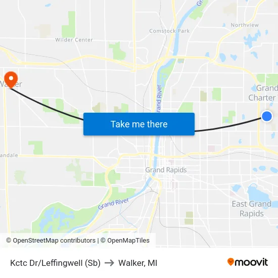 Kctc Dr/Leffingwell (Sb) to Walker, MI map