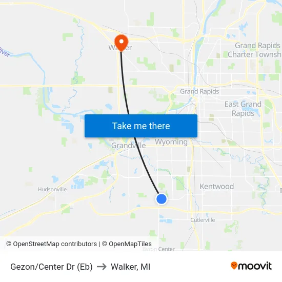 Gezon/Center Dr (Eb) to Walker, MI map