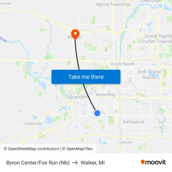 Byron Center/Fox Run (Nb) to Walker, MI map