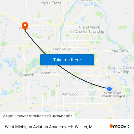 West Michigan Aviation Academy to Walker, MI map