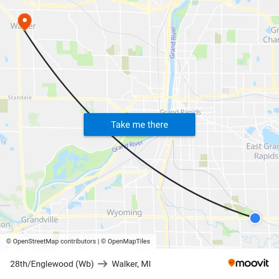 28th/Englewood (Wb) to Walker, MI map