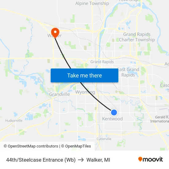 44th/Steelcase Entrance (Wb) to Walker, MI map