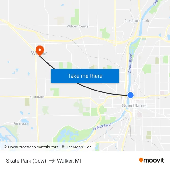 Skate Park (Ccw) to Walker, MI map