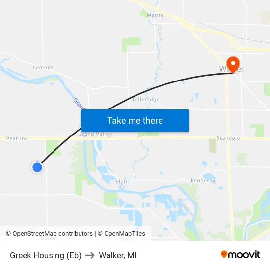 Greek Housing (Eb) to Walker, MI map
