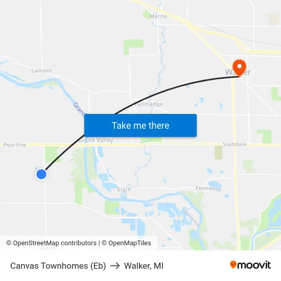 Canvas Townhomes (Eb) to Walker, MI map