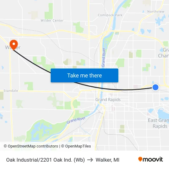 Oak Industrial/2201 Oak Ind. (Wb) to Walker, MI map