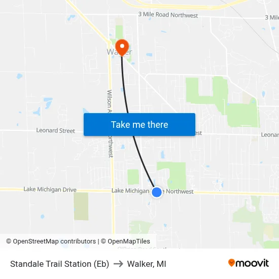 Standale Trail Station (Eb) to Walker, MI map