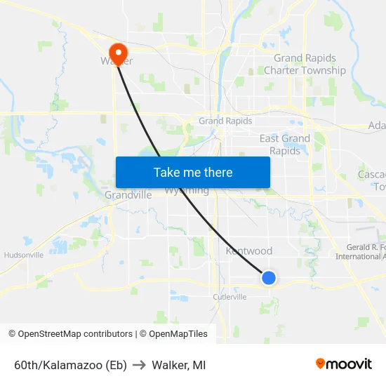 60th/Kalamazoo (Eb) to Walker, MI map