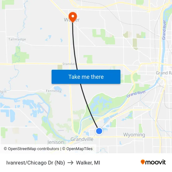 Ivanrest/Chicago Dr (Nb) to Walker, MI map